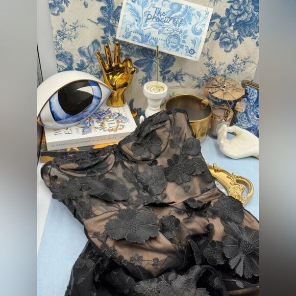 🆕 BRONX & BANCO 🧿 NWOT Jasmine Noir Floral Embroidered Maxi Dress, Sz XS US 2 - Picture 2 of 15